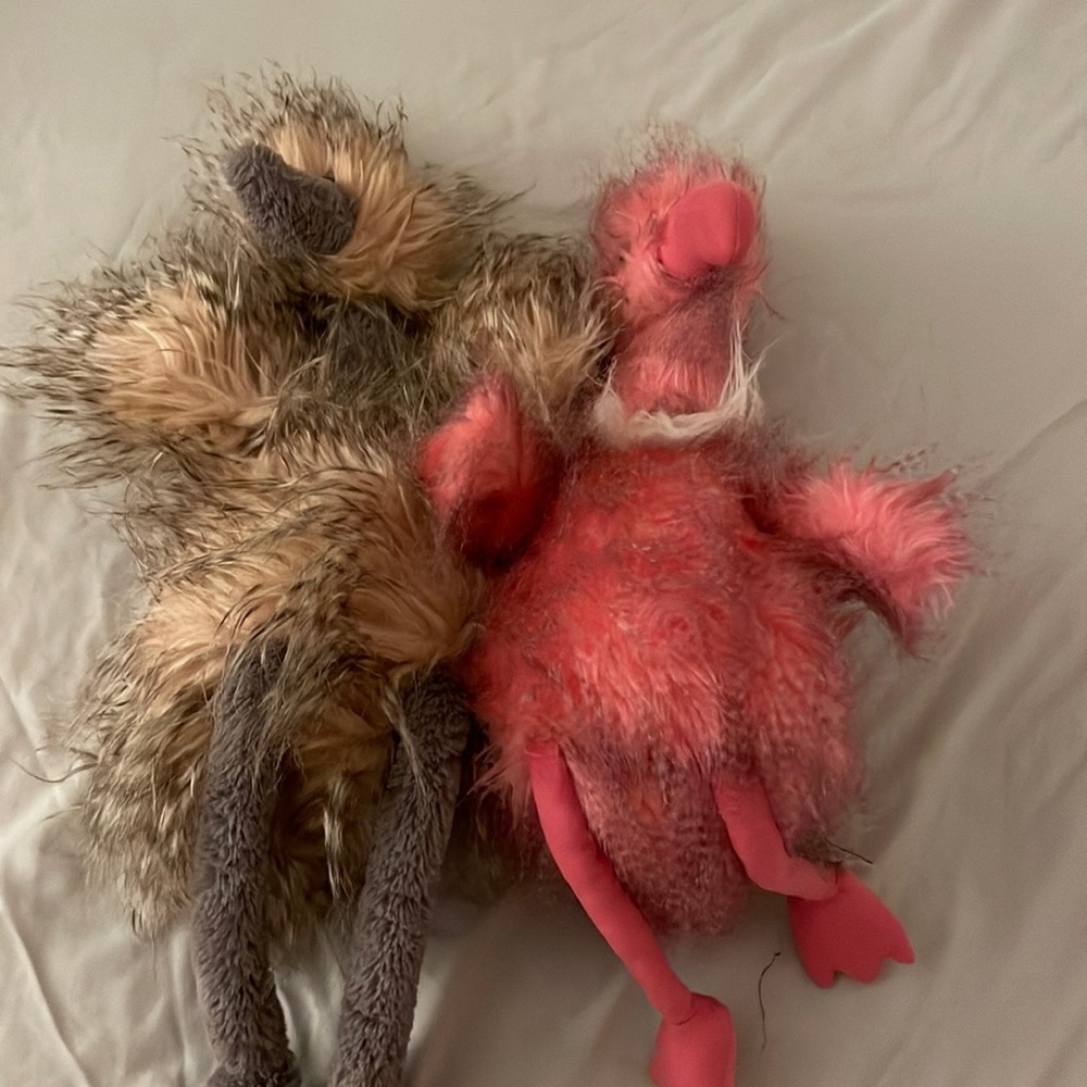 Two matching birds from jelly cat